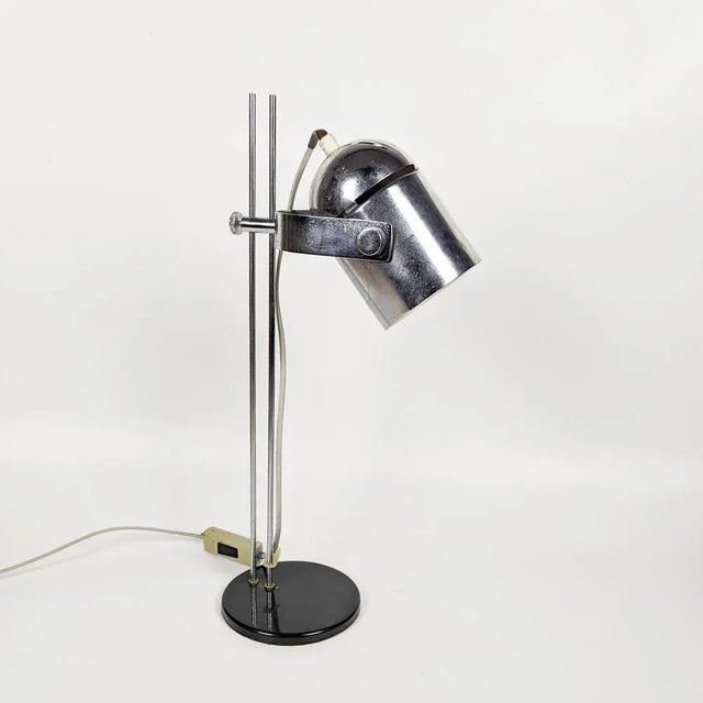Vintage Chrome Plated Table Lamp by Stanislav Indra for Lidokov, 1970s For Sale - Image 6 of 6