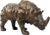 Vintage Leather Rhino Sculpture Figure, 1960s For Sale