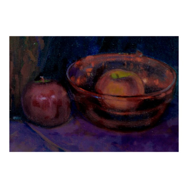 Still Life in Purple With Jug and Apples by Alvin R. Raffel 1928 For Sale