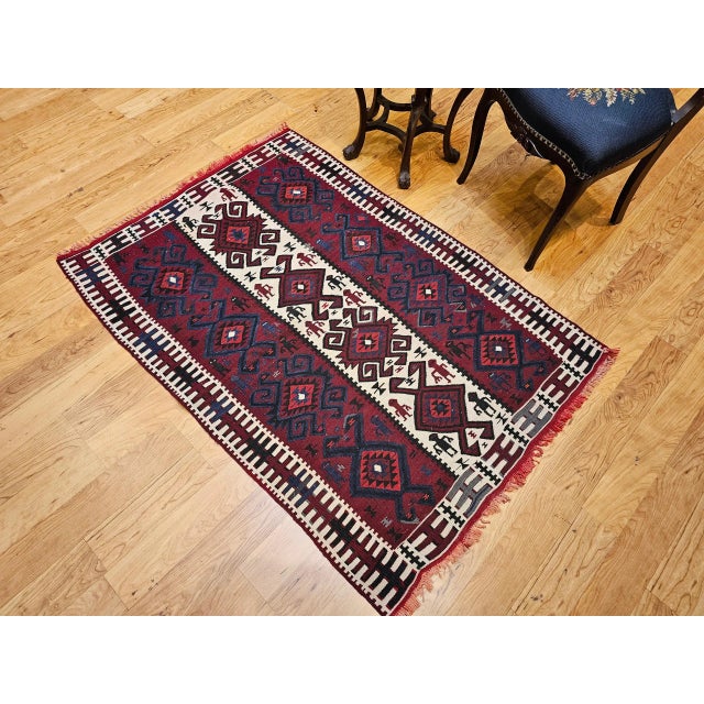 Textile Vintage Handwoven South American Rug With Deity Figures, Peru, 1950s For Sale - Image 7 of 9