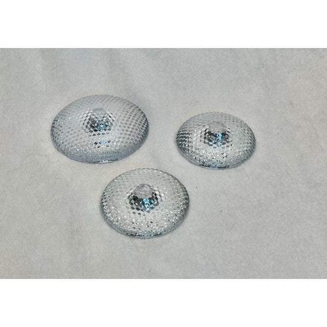Vintage 1970s Holmegaard Trigona Clear Glass Candle Holders, Set of 3 For Sale In Greenville, SC - Image 6 of 12