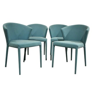 Turquoise Calligaris Dining Chairs - Set of 4 For Sale