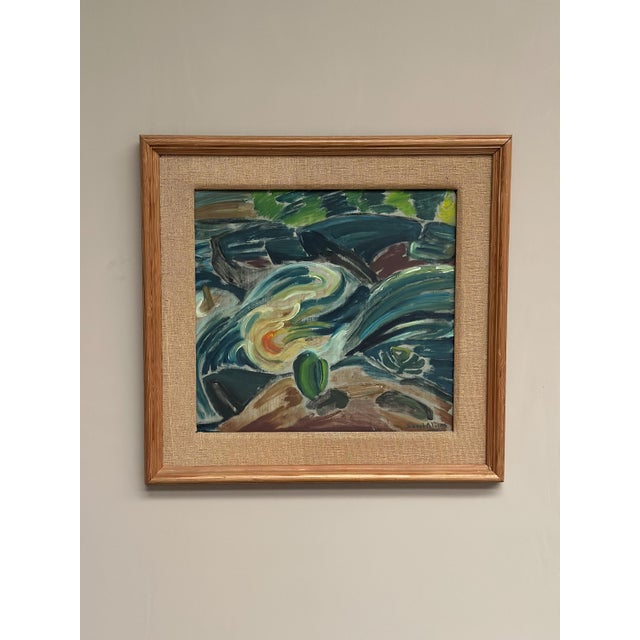 Mid-Century Modern Bengt Alwö, Composition, 1970s, Oil on Panel, Framed For Sale - Image 3 of 18