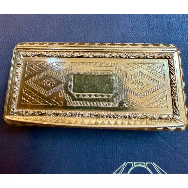 Gold Utility Box 22 Karat Gold 130 Gm, Gorgeous 1870's French gold ribbed box For Sale - Image 14 of 18