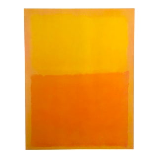 Mark Rothko Vintage 1990's Abstract Expressionist Lithograph Print Poster " Orange and Yellow " 1956 For Sale