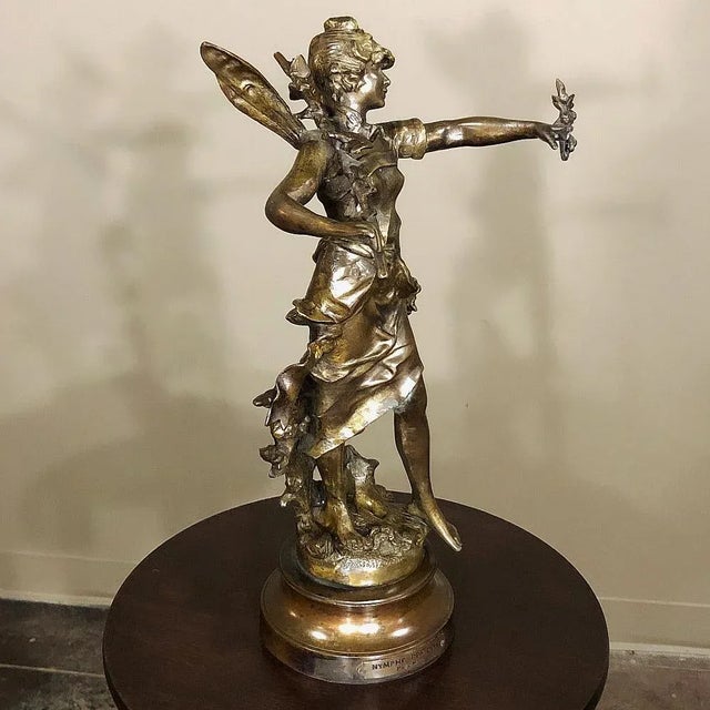 Louis Moreau 19th Century Spelter Moreau Statue ~ Nymphe De Bois For Sale - Image 4 of 12