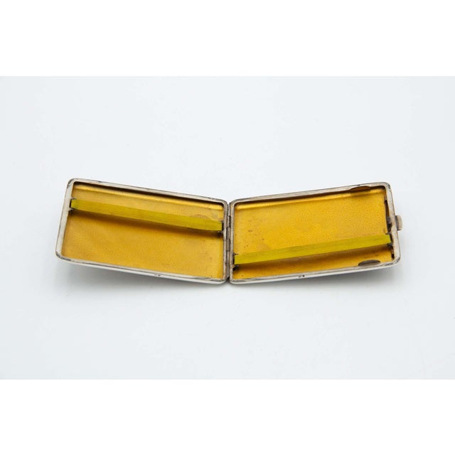 Rectangular Silver Cigarette Case with Diagonal Patterns For Sale - Image 3 of 4