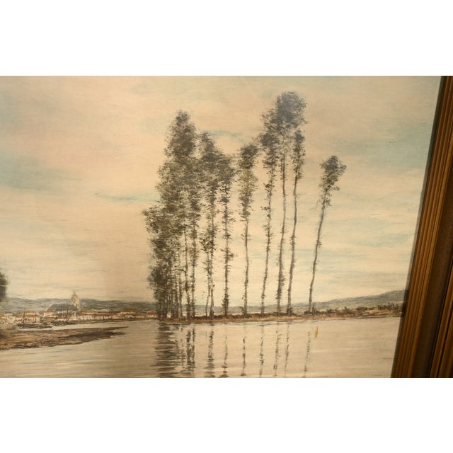 Wood Original "View on the Seine" Framed Print by Homer Dodge Martin For Sale - Image 7 of 14