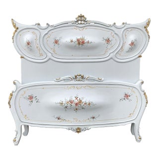 1950s Italian Venetian White Beech Bedframe - 4 Pc For Sale