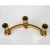 Mid-Century Modern 1950s Brass Crescent 3 Candle Candelabra For Sale - Image 3 of 5