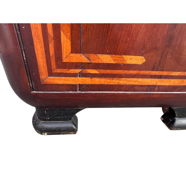 Antique Inlaid Buffet Sideboard W Rare Locking Drawer Mechanism For Sale - Image 10 of 18