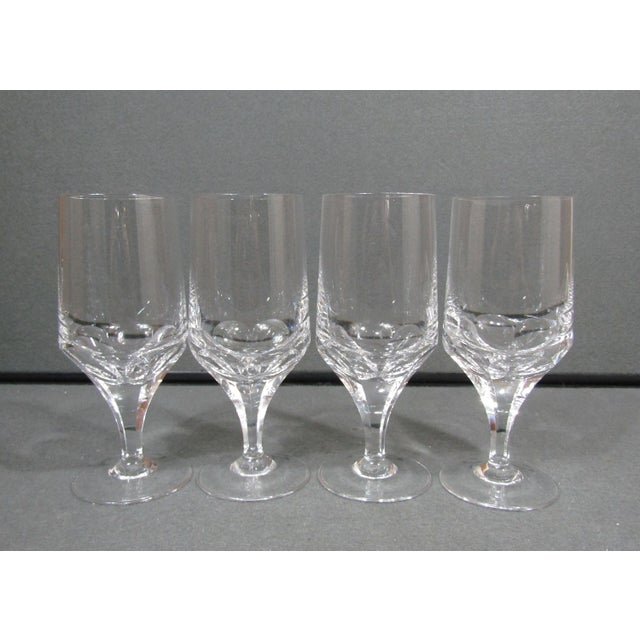 Elegant vintage Josair “Napoleon” crystal goblets, offered as a matched set of four. The design features a beautifully...