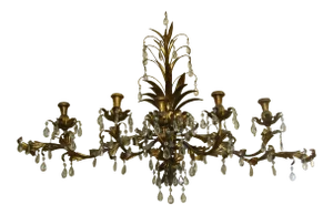 Vintage Italian Tole Wall Candelabra Sconce