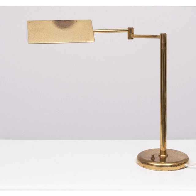 1970s Brass Swing Arm Desk Lamp, Germany, 1970s For Sale - Image 5 of 8