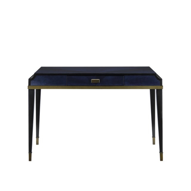 Currey & Company Currey & Company Kallista Blue Writing Desk For Sale - Image 4 of 6
