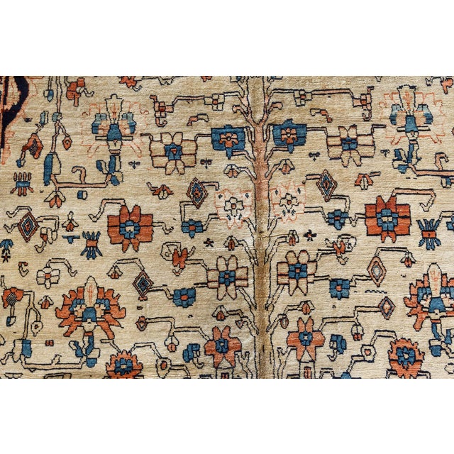 Authentic 19th Century Persian Tabriz Floral Handwoven Wool Rug For Sale - Image 4 of 7
