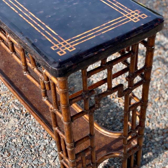 Chinoiserie Attributed to Tommy Bahama Home Royal Kahla Console Table For Sale - Image 3 of 12