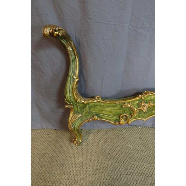 Wood Louis XV Style Bed in Gilded Wood, 1950s For Sale - Image 7 of 13