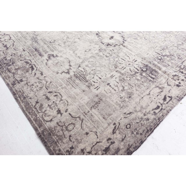 Early 21st Century Contemporary Eggplant Beige Handmade Wool Rug by Doris Leslie Blau For Sale - Image 5 of 9
