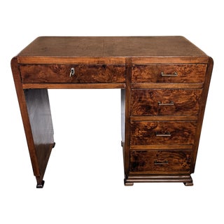 Vintage Art Deco Italian Waterfall Desk in Walnut by Paolo Buffa, 1940s For Sale