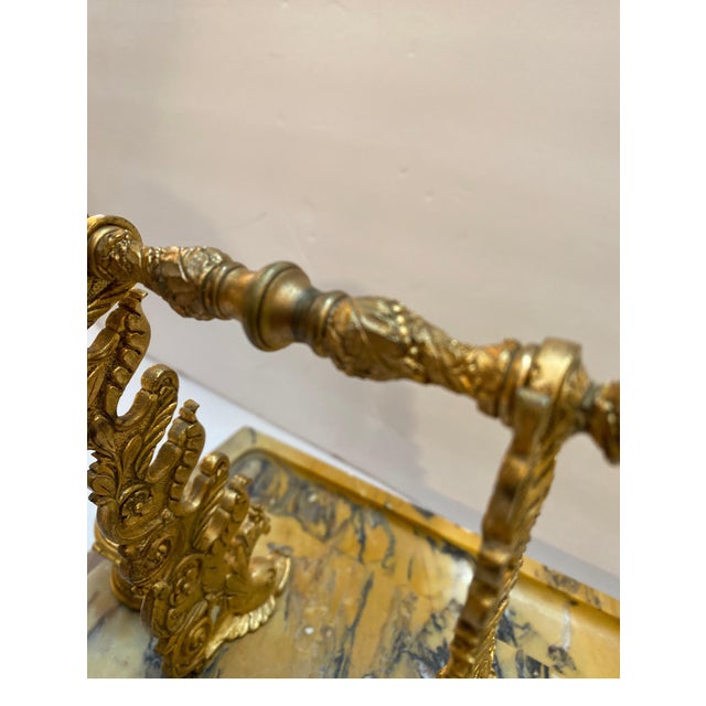 Siena Marble and Ormolu Double Inkstand Late 19th Century For Sale - Image 9 of 10