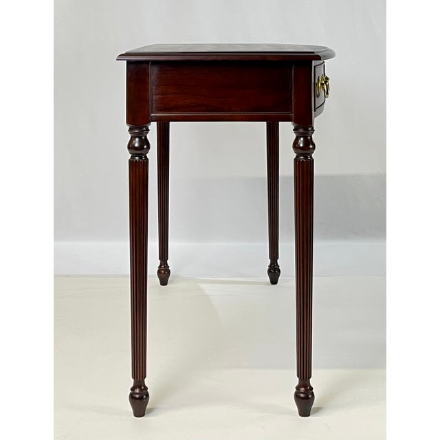 Vintage Harden Furniture "Circa 1991" Collector's Edition Cherry Bowfront Console / Writing Desk For Sale - Image 16 of 16