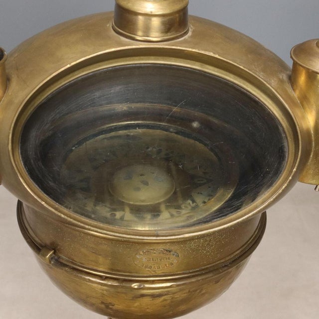Metal Nautical Compass in Binnacle on Ground For Sale - Image 7 of 14