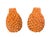 Pair of Vintage Mid-Century Italian Glazed Ceramic Trompe l'Oeil Floral Vases For Sale - Image 4 of 12