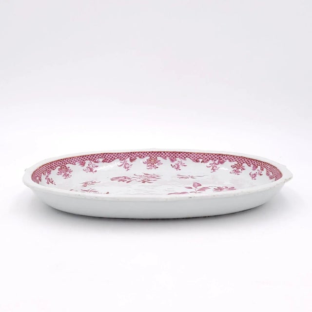 Mid 18th Century Rare Famille Rose Pink Oval Platter, Chinese Export, Circa 1760 For Sale - Image 5 of 7