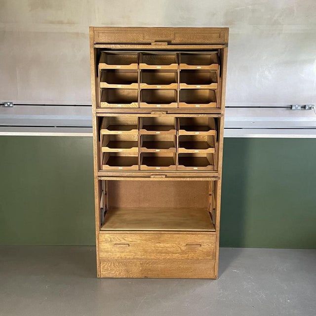 Vintage Haberdashery Cabinet with Wooden Handles and Glass Fronts, 1940s For Sale - Image 3 of 11
