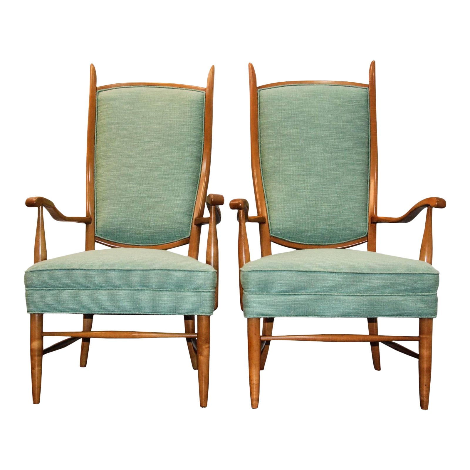 1950 S Maxwell Royal American Designed High Back Upholstered Chairs A Pair Chairish
