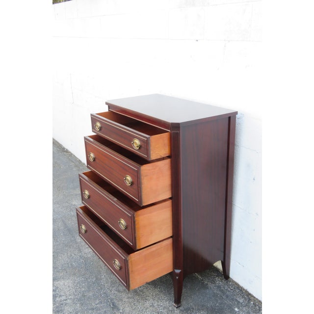 Brown 1940s Mahogany Tall Chest of Drawers 6257 For Sale - Image 8 of 15
