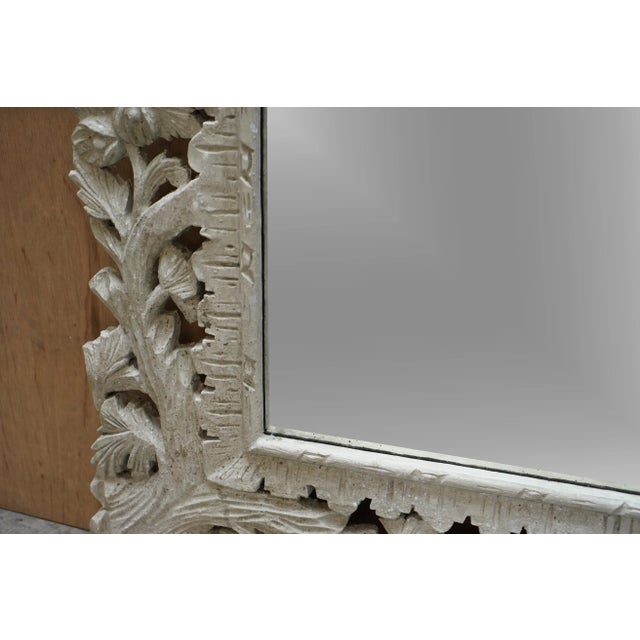 Large Antique Hand Carved & Painted Burmese Overmantle Mirror from Libertys London For Sale - Image 11 of 13