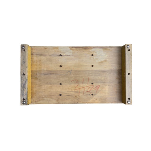 Rare 40s Solid Wood Coffee Table W/Glass Top Attributed to Brown Saltman - Refinished For Sale - Image 13 of 14