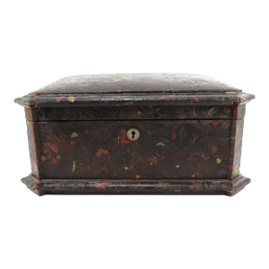 19th Century French Japonisme Tooled Cordoba Leather Jewelry Casket Box