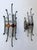 Pair of Hammered Glass Wrought Iron Sconces by Longobard, Italy, 1970s For Sale - Image 11 of 12