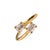 Early 21st Century Double Diamond Stone & Gold Dainty Adjustable Ring, Size 4 For Sale - Image 5 of 6
