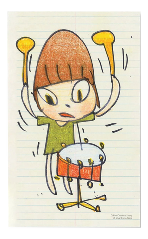 Yoshitomo Nara, Banging the Drum, 2020, Paper