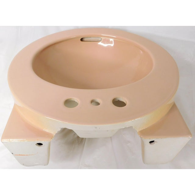 Tan 1970s Vintage Crane Vitreous China "Sun Tan" Drop-in Bathroom Sink For Sale - Image 8 of 15