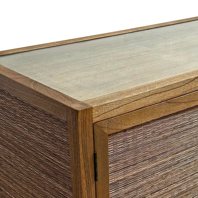 Brown Coconut Rattan Two-Door Sideboard Credenza For Sale - Image 8 of 14