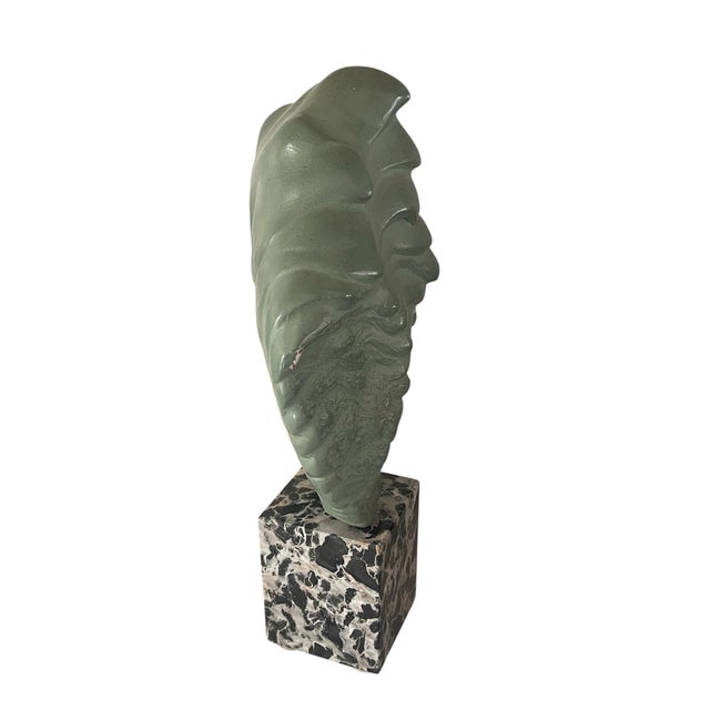 1970s Peggy Mach Female Bust on Marble Base For Sale - Image 4 of 4