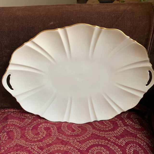 Late 20th Century Vintage Lenox Symphony Large Gold Trimmed Platter For Sale - Image 5 of 13