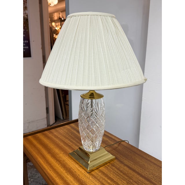 Waterford Mid 20th Century Style After Waterford Etched Glass Table Lamp For Sale - Image 4 of 12