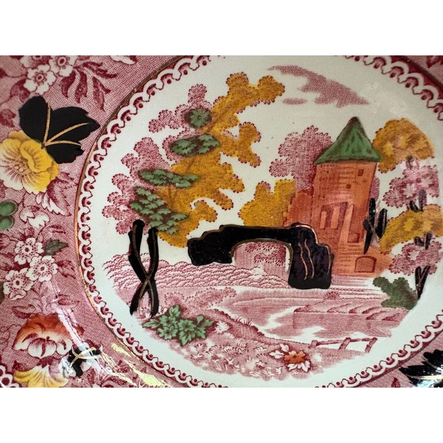 English Mid 19th Century Hand Painted Staffordshire Oversized Cup and Saucer For Sale - Image 3 of 17