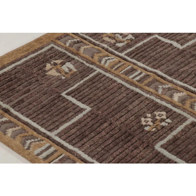 Rug & Kilim’s Oversized Scandinavian Style Rug in Earthy Brown Hues For Sale In New York - Image 6 of 10