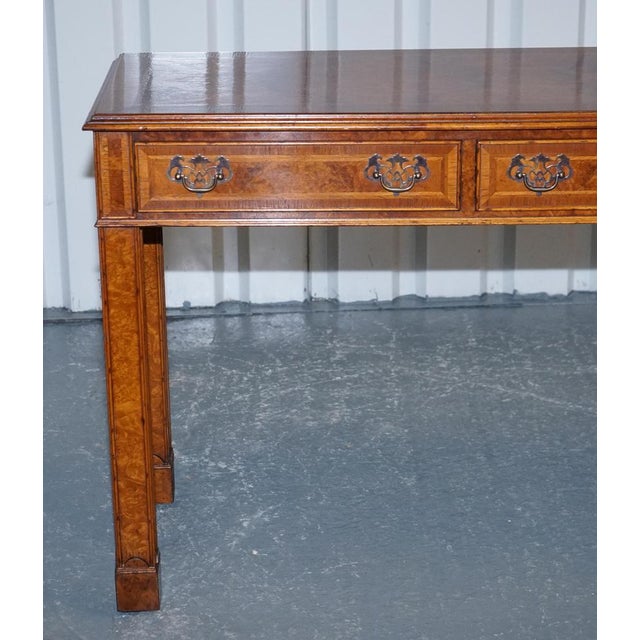 Georgian Style Burr Walnut Console Table from Brights of Nettlebed London For Sale - Image 15 of 18