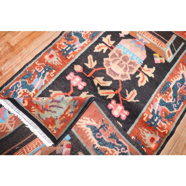 Late 20th Century Quirky Vintage Tibetan Rug For Sale - Image 5 of 18