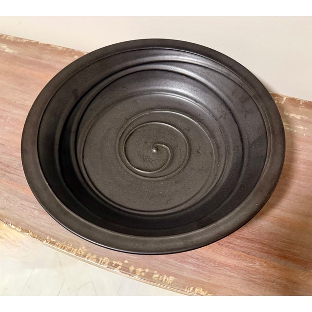 Organic Modern Black Centerpiece Bowl For Sale - Image 4 of 10