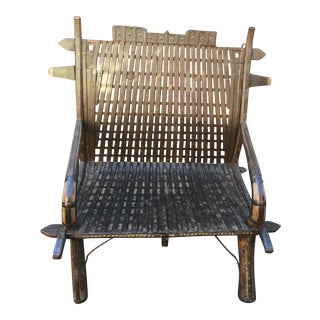 India Teak Wood & Iron Bench For Sale