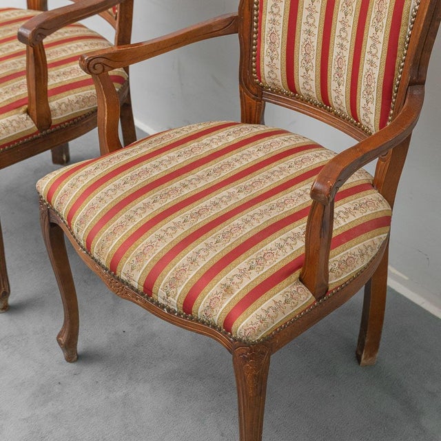 Wooden and Fabric Armchairs, 1950s, Set of 2 For Sale - Image 11 of 12